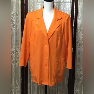 LINEA by LOUIS DELL’OLIO BUTTON FRONT ORANGE BLAZER - SZ XL